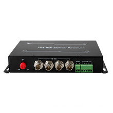 HongRui 4 Channel hd sdi video converter with 1 reverse data Digital Fiber Optical Transmitter/Receiver made in china